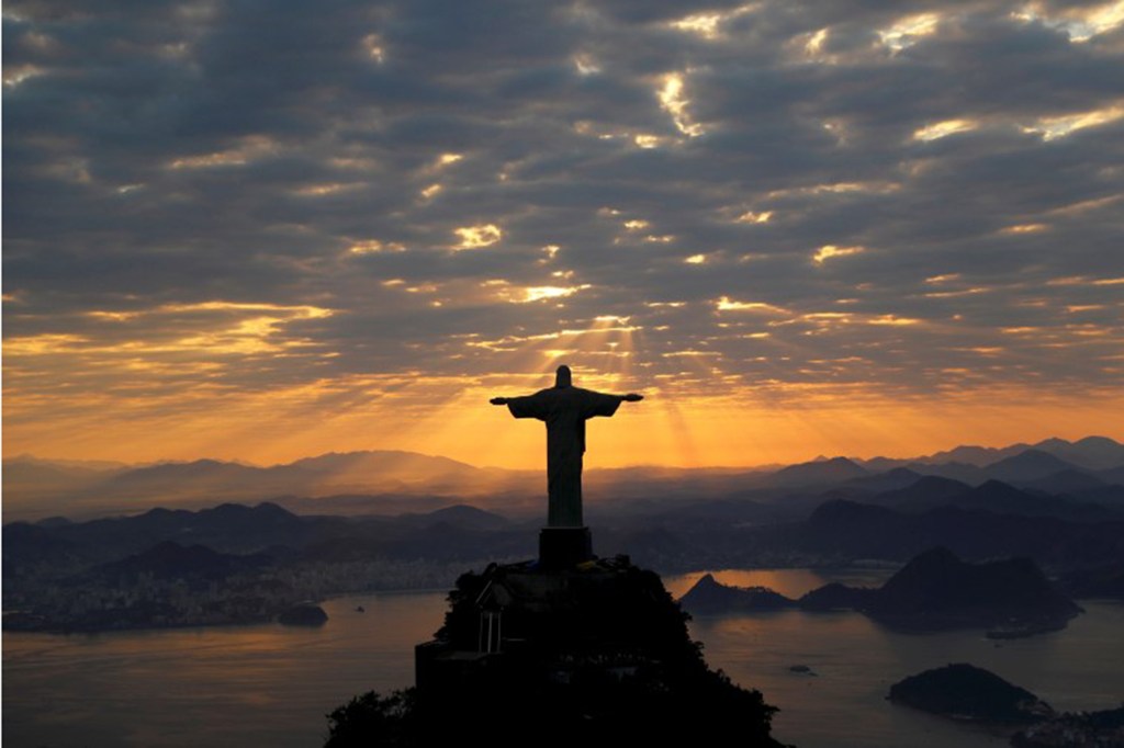 Vista geral do Cristo Redentor, no Rio de Janeiro