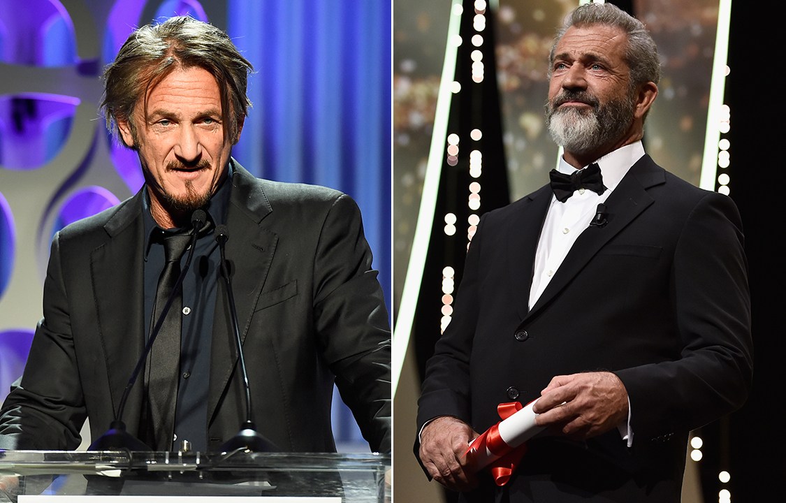 Atores Sean Penn e Mel Gibson