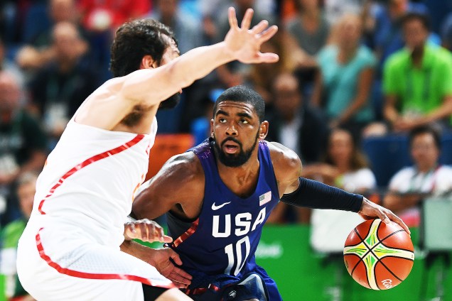 Semifinal de basquete masculino entre Estados Unidos e Espanha, nas Olimpíadas Rio 2016
