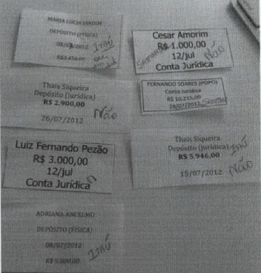 Os bilhetes encontrados com Benedicto Barbosa. (Arquivo VEJA)