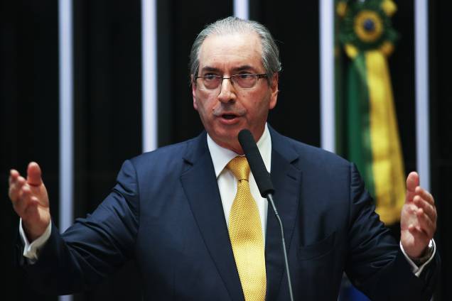 Eduardo Cunha faz sua defesa no plenário da Câmara dos Deputados antes do início da votação que decide pela sua cassação - 12/09/2016