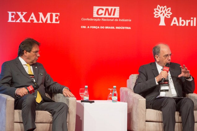 O presidente da Petrobrás, Pedro Parente, e o engenheiro Wilson Ferreira Jr, durante o Fórum Exame, realizado em São Paulo (SP) - 30/09/2016