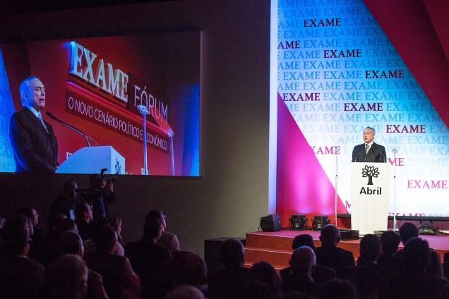 O presidente da República, Michel Temer, discursa durante o Fórum Exame, realizado em São Paulo (SP) - 30/09/2016