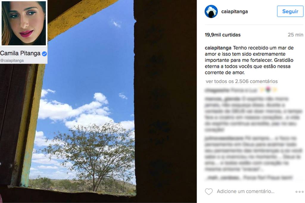 Camila Pitanga posta mensagem nas redes sociais após morte de Domingos Montagner