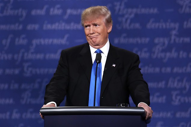 O republicano candidato à Presidência dos Estados Unidos, Donald Trump, durante debate em Nova York