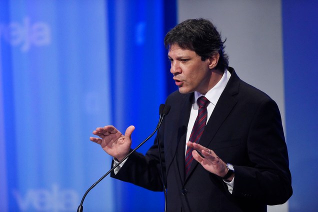 Fernando Haddad (PT) durante debate dos candidatos à Prefeitura de São Paulo