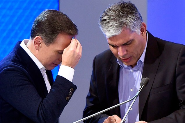 O candidato João Dória (PSDB) durante o intervalo do debate realizado pela Redetv em parcercia com VEJA