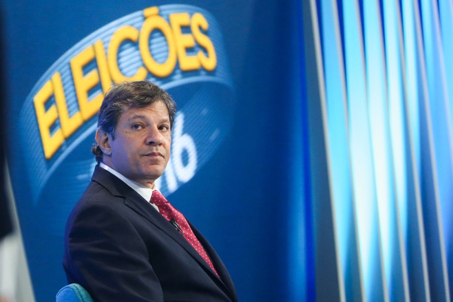 Fernando Haddad (PT) durante o debate dos candidatos à Prefeitura de São Paulo