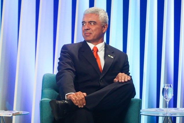Major Olímpio (Solidariedade) durante o debate dos candidatos à Prefeitura de São Paulo