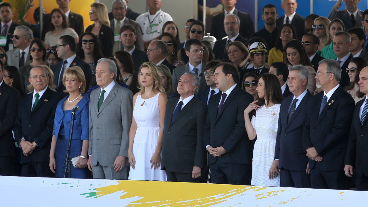 Presidente Michel Temer e sua esposa Marcela Temer acompanham o desfile de 7 de Setembro, em Brasília