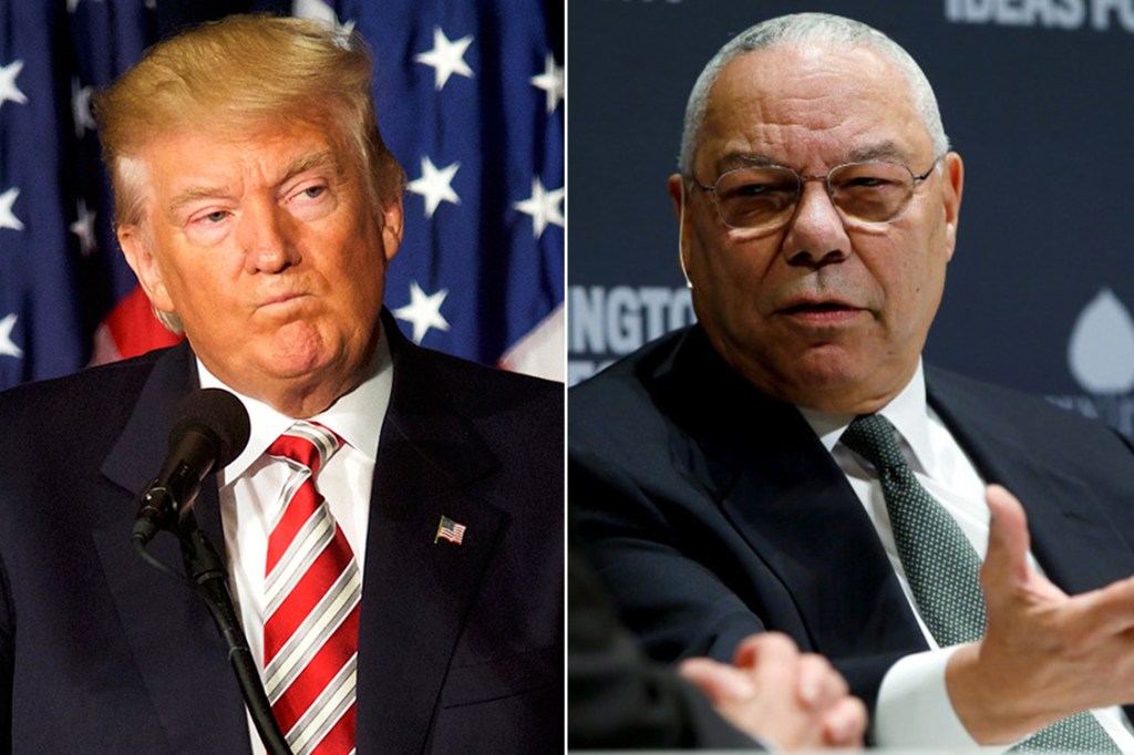 Candidado republicano à presideência dos Estados Unidos, Donald Trump e ex-Secretário de Estado do país, Colin Powell