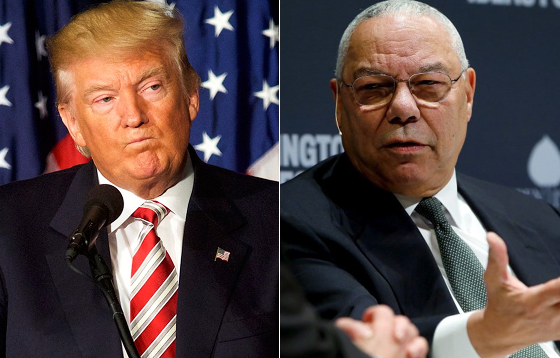 Candidado republicano à presideência dos Estados Unidos, Donald Trump e ex-Secretário de Estado do país, Colin Powell