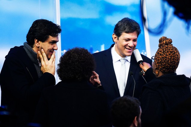 Fernando Haddad (PT) durante o debate da TV Record com candidatos à prefeitura de São Paulo - 25-09-2016