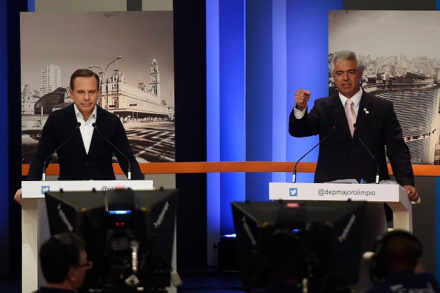 Major Olimpio durante o  debate da TV Gazeta - 18-09-2016