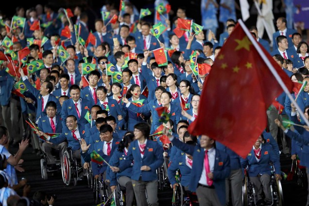 Delegação da China durante a cerimônia de abertura dos Jogos Paralímpicos Rio 2016