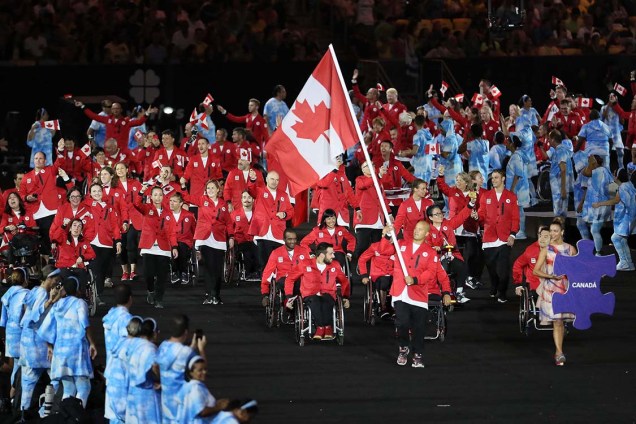 Delegação do Canadá durante a cerimônia de abertura dos Jogos Paralímpicos Rio 2016