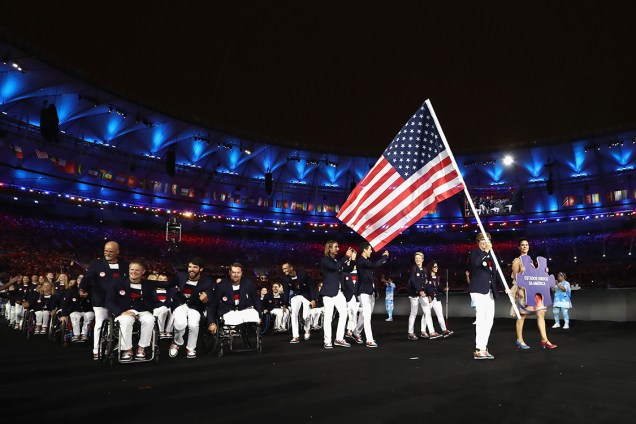 Delegação dos Estados Unidos durante a cerimônia de abertura dos Jogos Paralímpicos Rio 2016