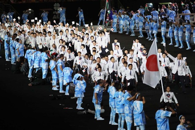 Delegação do Japão durante a cerimônia de abertura dos Jogos Paralímpicos Rio 2016