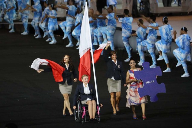 Delegação de Malta durante a cerimônia de abertura dos Jogos Paralímpicos Rio 2016