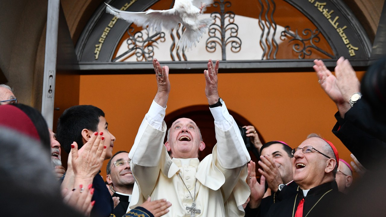 Papa Francisco durante visita à Georgia