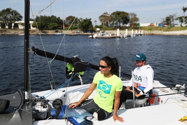 Marinalva Almeida e Bruno Landgraf competem na vela paralímpica realizada na Marina da Glória, na Baía de Guanabara, nos Jogos Paralímpicos Rio 2016 – 13/09/2016