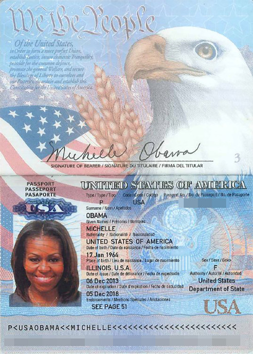 Imagem do passaporte de Michelle Obama: Casa Branca não confirmou nem desmentiu a autenticidade