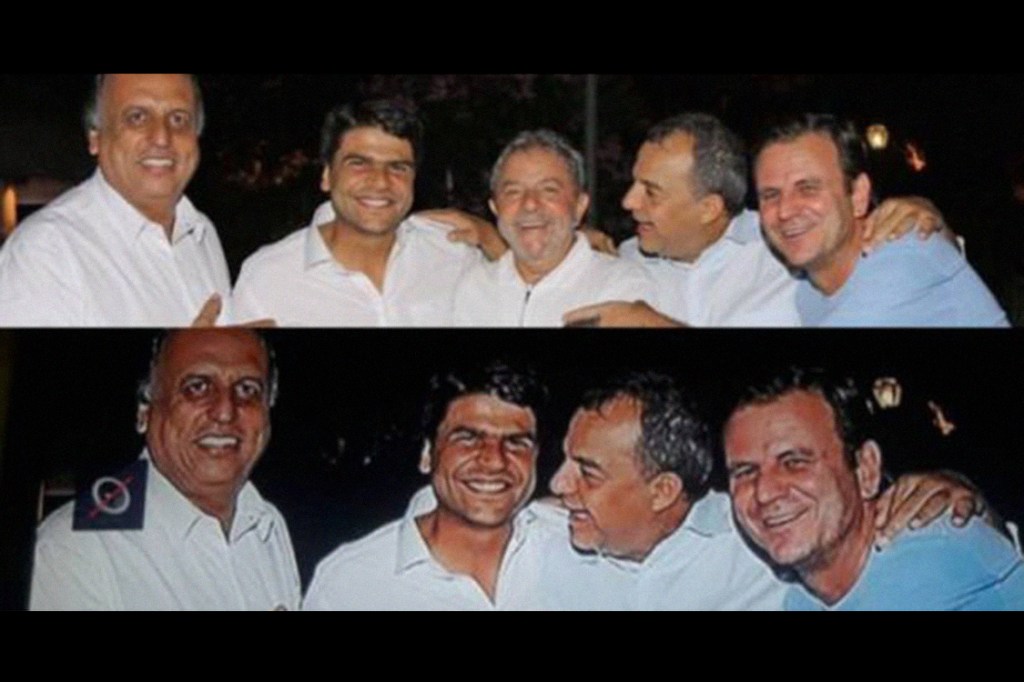 Montagem feita pela campanha de Crivella retira ex-presidente Lula da imagem
