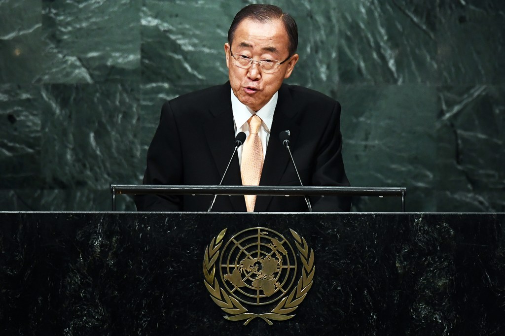 O secretário-geral da ONU, Ban Ki-moon, durante a Assembleia Geral da ONU, realizada em Nova York - 20/09/2016