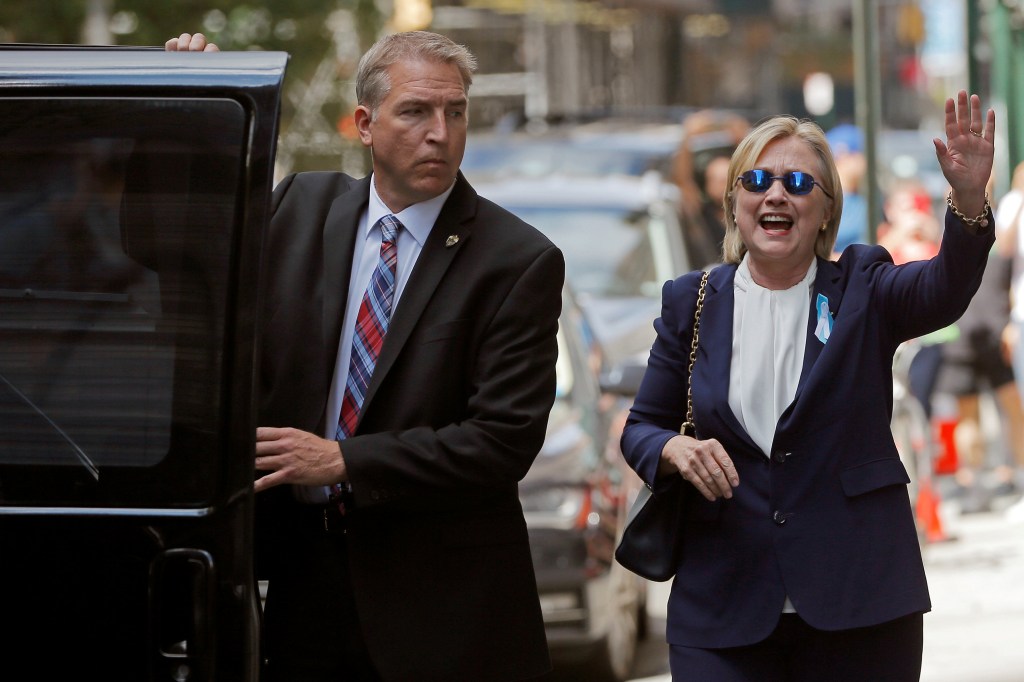 Hillary Clinton deixa a casa de sua filha Chelsea, em Nova York - 11/09/2016