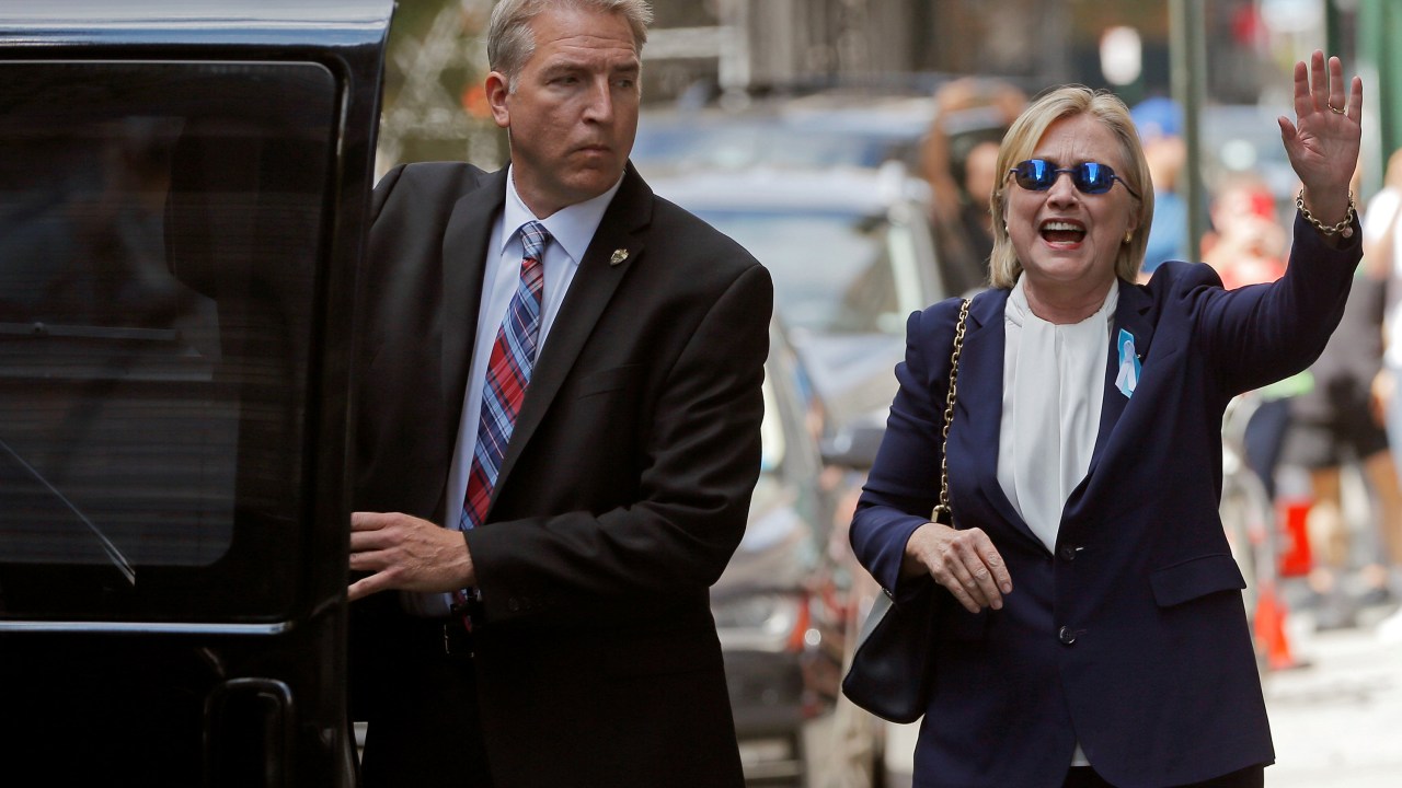 Hillary Clinton deixa a casa de sua filha Chelsea, em Nova York - 11/09/2016