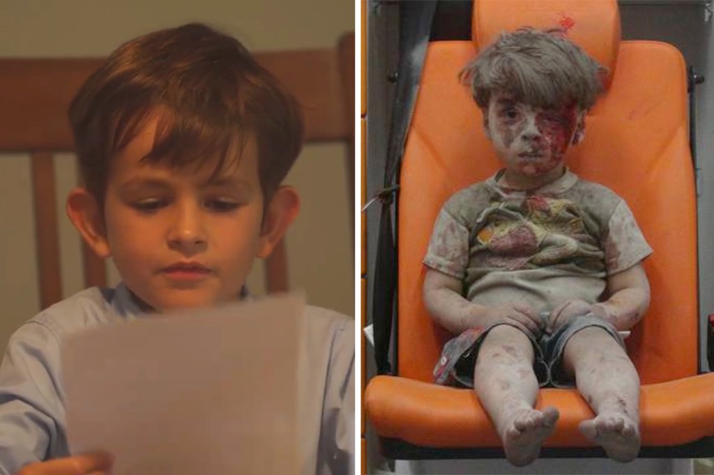 O menino americano Alex envia mensagem ao garoto sírio Omran Daqneesh