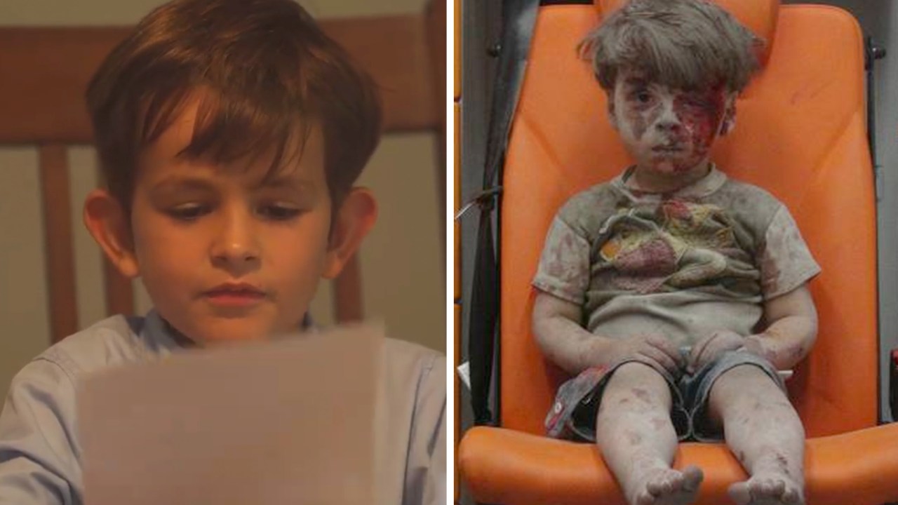 O menino americano Alex envia mensagem ao garoto sírio Omran Daqneesh