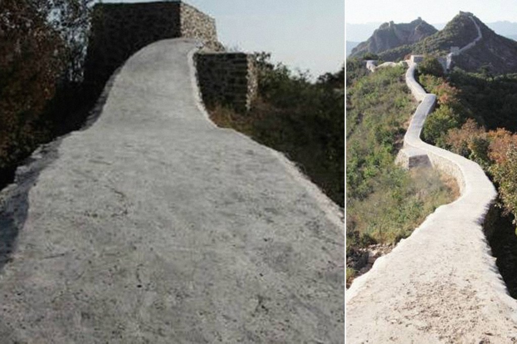 Restauração bizarra da Muralha da China