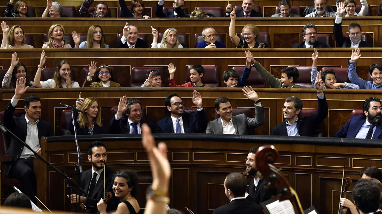 Dia de votação no parlamento Espanhol