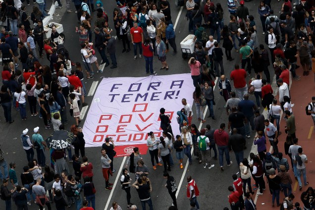 Manifestação contra o governo do presidente Michel Temer na avenida Paulista (SP) - 04/09/2016