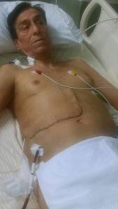 Roberto Rojas após cirurgia no fígado