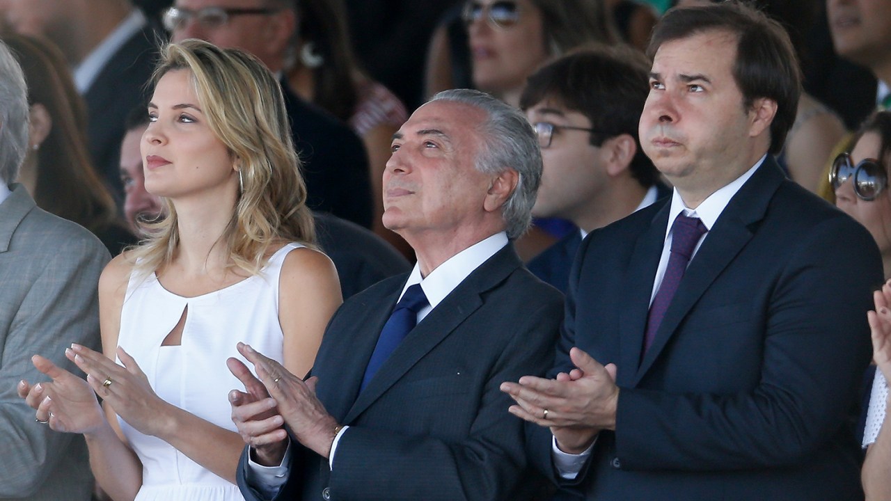 Presidente Michel Temer, e sua esposa, Marcela Temer, acompanham desfile do Dia da Independência em Brasília