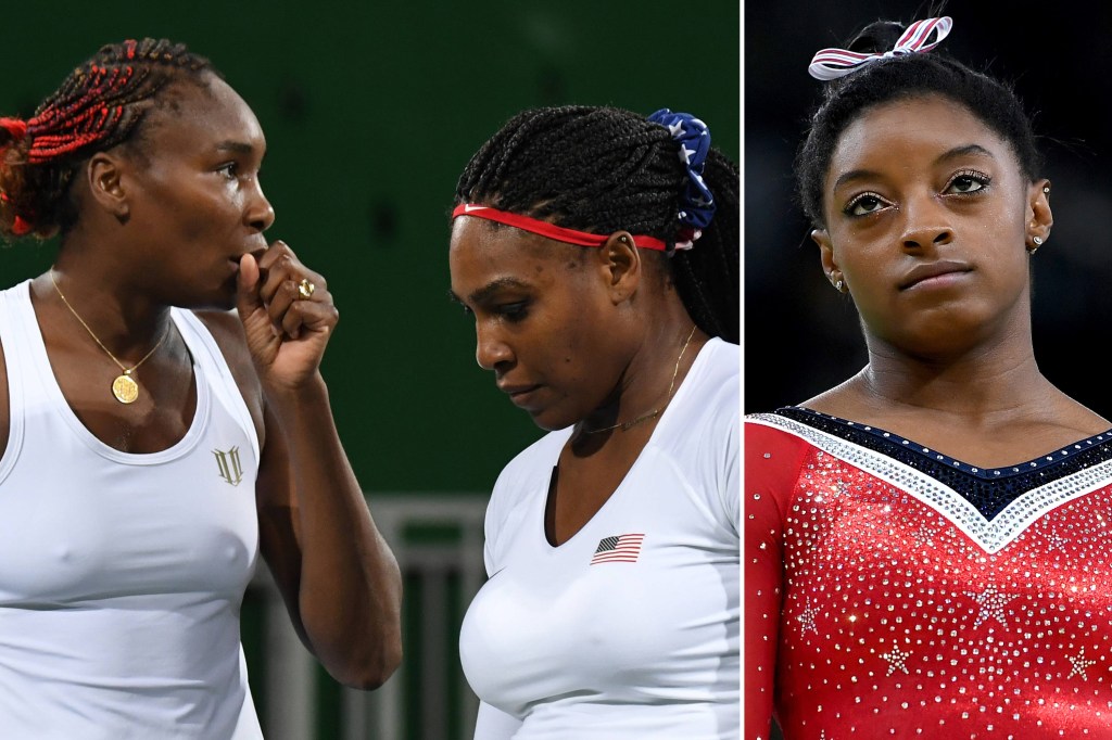 As tenistas Venus e Serena Williams e a ginasta Simone Biles