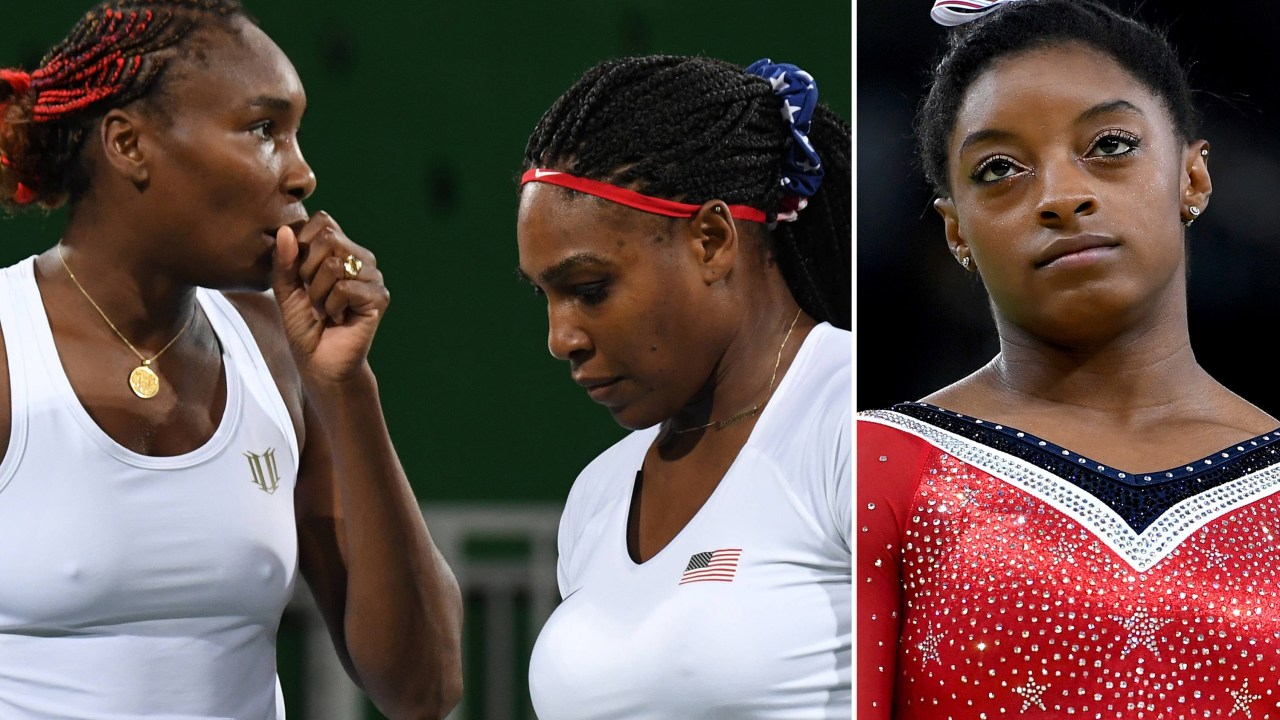 As tenistas Venus e Serena Williams e a ginasta Simone Biles