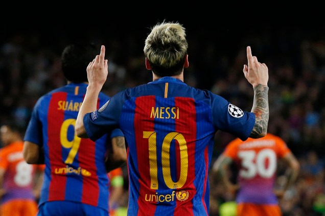 O Barcelona venceu o Manchester City por 4 a 0, no estádio Camp Nou lotado com mais de 90 mil torcedores, pela terceira rodada da do Grupo C da Liga dos Campeões - 19-10-2016