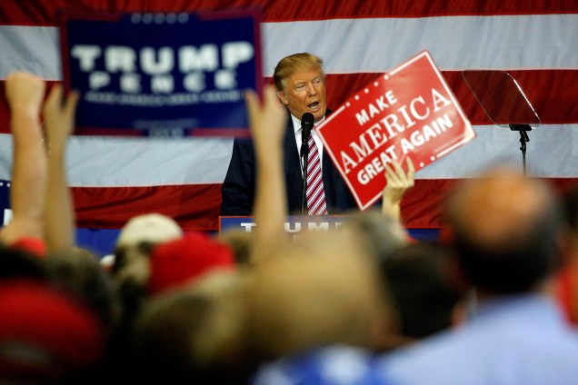 Candidato republicano Donald Trump em comício em Delaware, Ohio - 20-10-2016