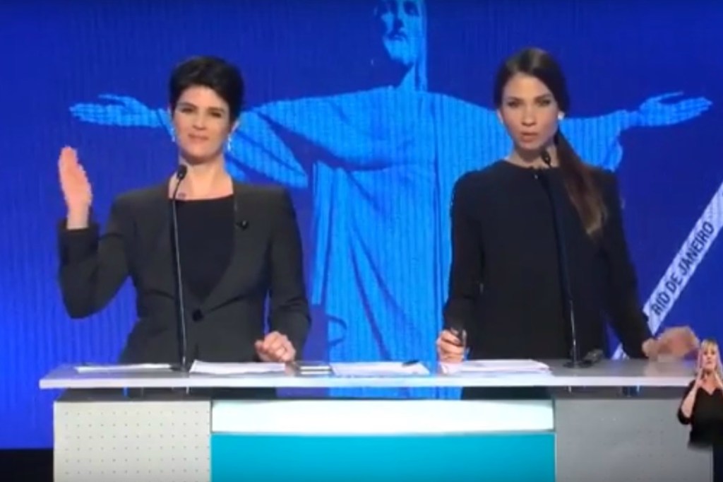 Apresentadora Mariana Godoy dá "tchau de miss" no debate à prefeitura do Rio 2016