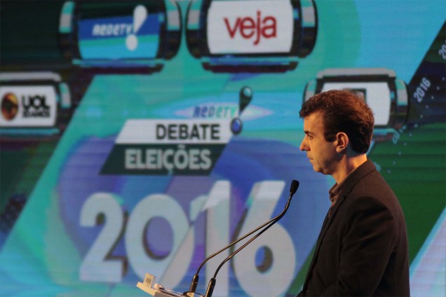 O candidato Marcelo Freixo (PSOL), participa do debate de 2º turno para a Prefeitura da capital carioca, no Hotel Windsor Oceânico, na Barra da Tijuca, no Rio de Janeiro (RJ)