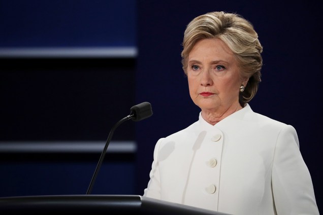 A candidata democrata à Presidência dos EUA, Hillary Clinton, durante debate com o republicano Donald Trump, em Las Vegas