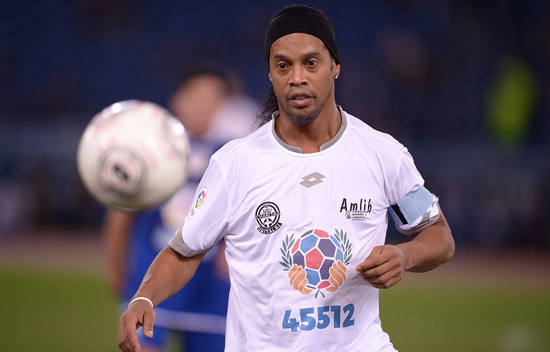 Ronaldinho Gaúcho durante a Partida da Paz