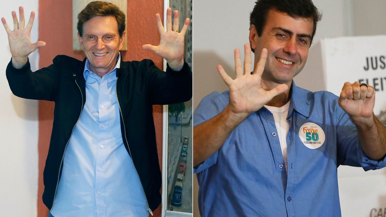 Os candidatos à prefeitura do Rio de Janeiro (RJ): Marcelo Crivella (PRB) e Marcelo Freixo (PSOL)