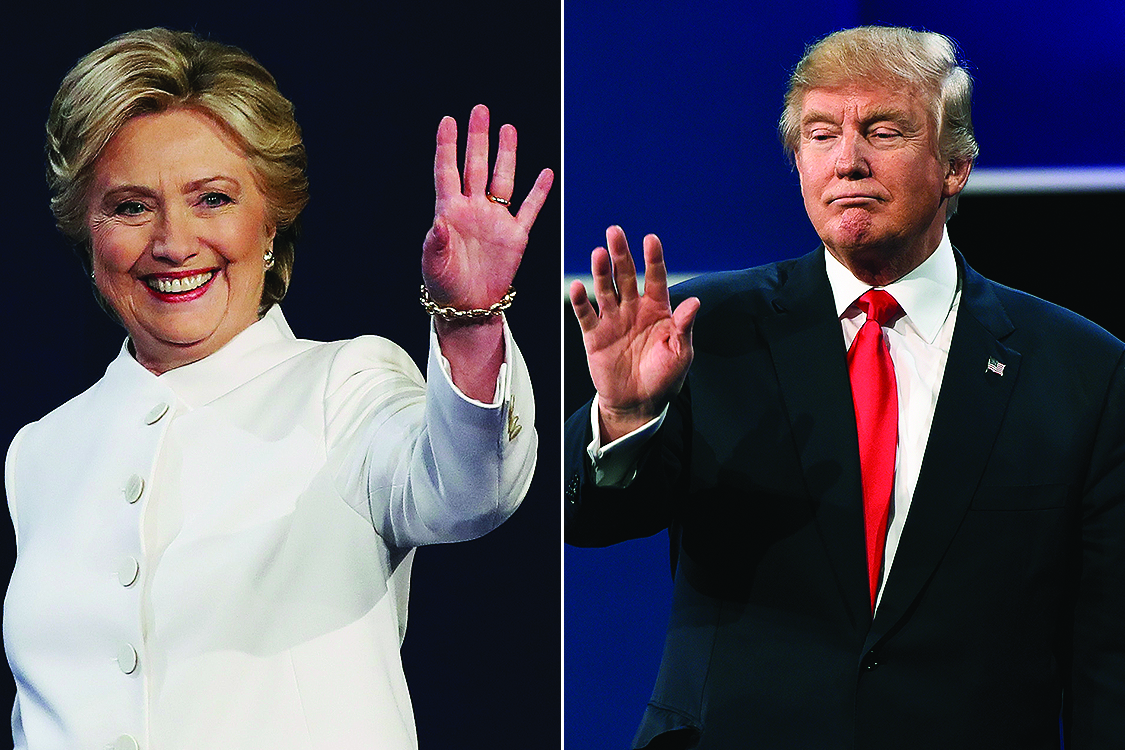 Montagem - Hillary Clinton, do Partido Democrata, e Donald Trump, do Partido Republicano