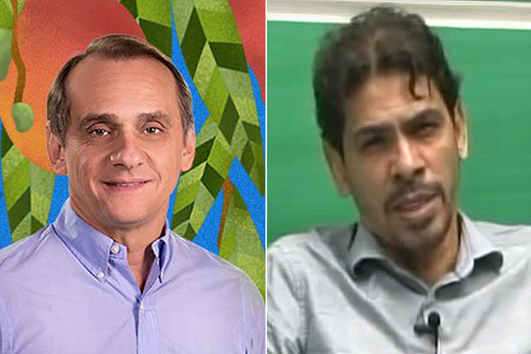 O candidato à prefeitura de Cuiabá (MT), Wilson Santos e o presidente da Metamat, Elias Santos