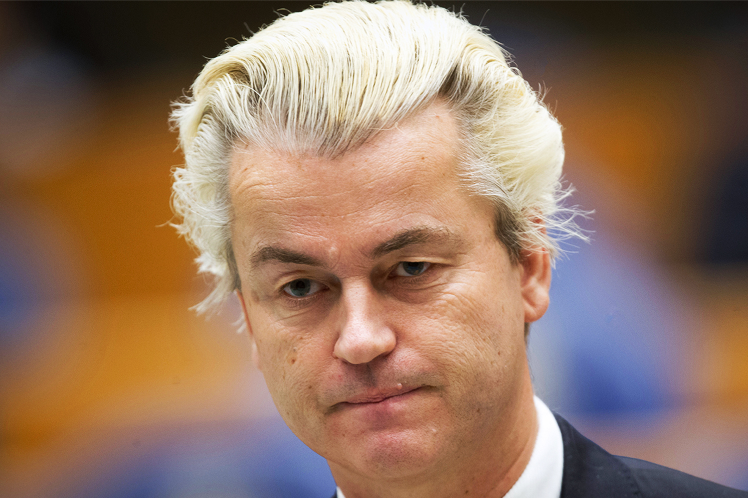 O político holandês Geert Wilders, líder do Partido para a Liberdade, no Parlamento de Haia - 18/12/2014