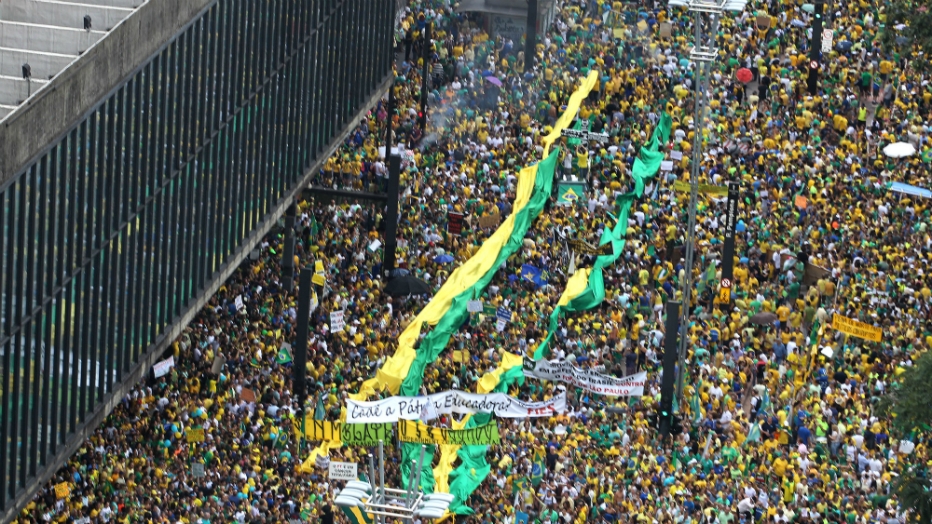 Jair Bolsonaro em manifestação na Avenida Paulista, em São Paulo (25/02/2024)